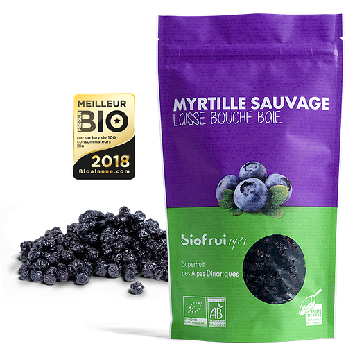 MYRBA - Myrtilles sauvages des Alpes Dinariques séchées entières - 100g (10)