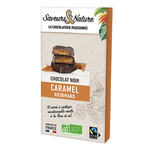 CHNOCAFL - Tablette 18 carrés choc. noir Caramel - 80 g (8) (Fr)