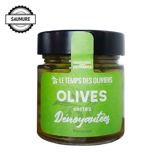 OLVNOD90- Olives Vertes Italie Nocellara dénoyautées 90g net (12)