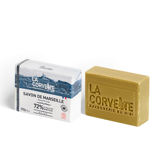 SAVDMOP200 - Savonnette de Olive Marseille olive emballée en papier 200g (8) (FRA)