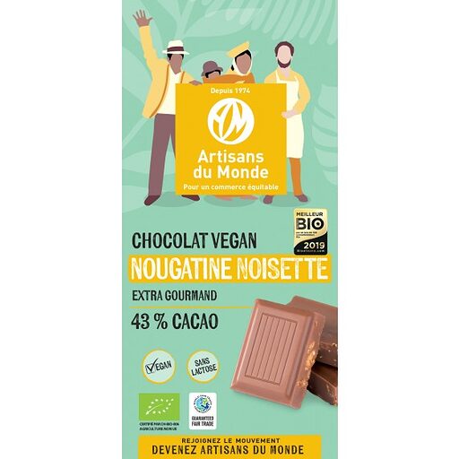 CHVNN - Tablette végan nougat noisette équitable - 100g (11*)