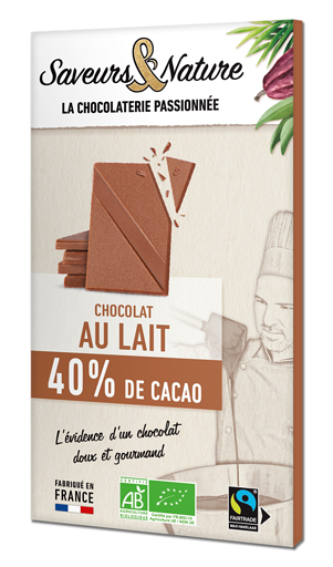 CHL40 - Tablette de chocolat au lait 40% - 80g (10*)