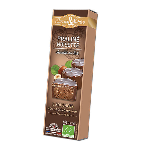 BOULA - Bouchées praliné noisette enrobées chocolat lait - 3 x 15g (10)