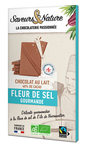 CHLAFS - Tablette de chocolat au lait 40% Fleur de sel - 80g (10)