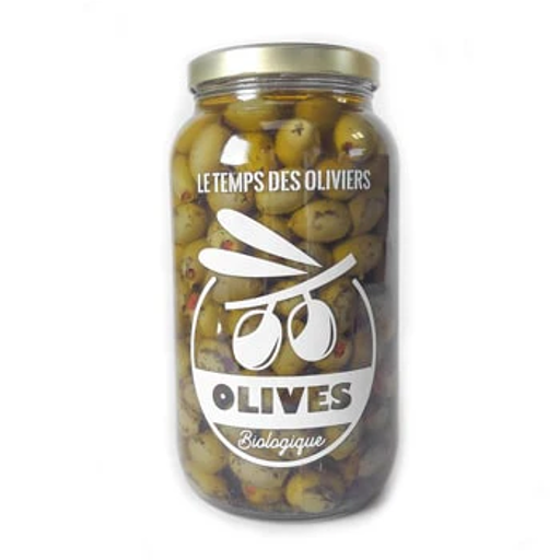 OLVGHP28 - Olives vertes Grèce sous huile farcies poivrons 2,8kg - 1,8 kg net égoutté