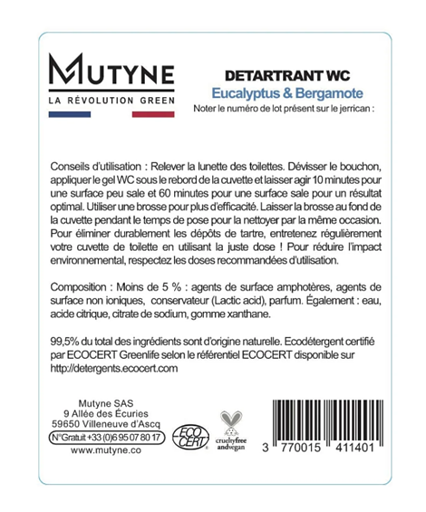 Mutyne -- Gel wc détartrant eucalyptus & bergamote Vrac - 10 l main image 1